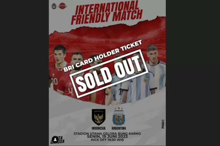 War Tiket Pertandingan Timnas Indonesia Vs Argentina Hari Pertama Ludes Habis dalam 12 Menit (Instagram @pssi)
