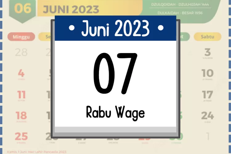 Kalender Jawa Hari Ini Rabu 7 Juni 2023 Bertepatan dengan Rabu Wage