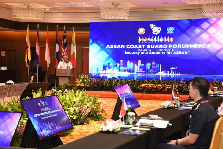 Bakamla RI (Indonesia Coast Guard) menyelenggarakan ASEAN Coast Guard Forum (ACF) 2023 sebagai chairman pertama. Kegiatan berlangsung dari 6 sampai 9 Juni 2023 di Jakarta, Rabu (7/6/2023). Foto: Humas Bakamla