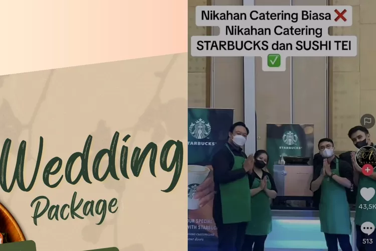 Nikahan pakai katering Starbucks hingga Sushi Tei viral, intip daftar harga paketnya. (Twitter/tanyarlfes)