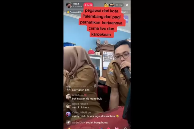 Diduga ASN Palembang Live Tiktok di Jam Kerja (TikTok @a5rihartanti)