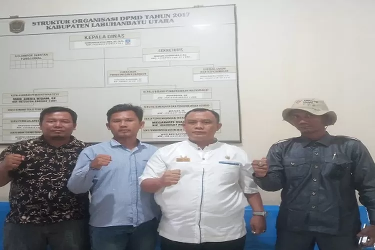 Kadis PMD Labuhanbatu Utara saat menerima kunjungan silaturahmi LSM Penjara  (Realitasonline.id/RS)