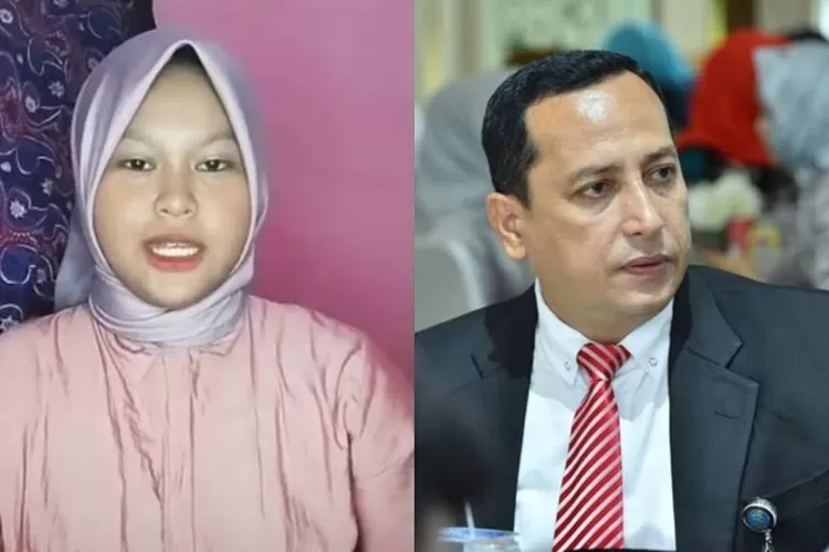 Syarifah Fadiyah Alkaff siswi SMP Jambi dan Kadis Kominfo Abu Bakar (Kolase ist)