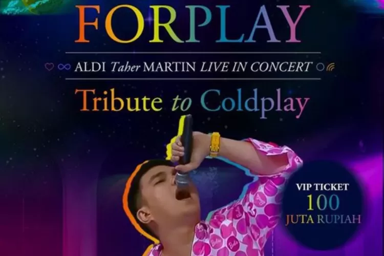 Aldi Taher gelar konser tribut untuk Coldplay, harga tiket VIP capai Rp 100 juta. (Twitter/alditaher_indo)