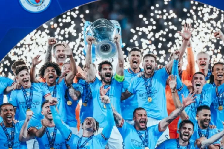 Manchester City berhasil merengkuh gelar Liga Champions pertamanya sekaligus mengunci treble winner mereka (Twitter Manchester City)