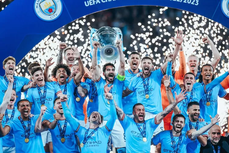 Manchester City jura Liga Champion musim 2022/2023 di Atarturk Olympic Stadium, Istanbul, Turki, Minggu, 11 Juni 2023 (Twitter @ManCity)