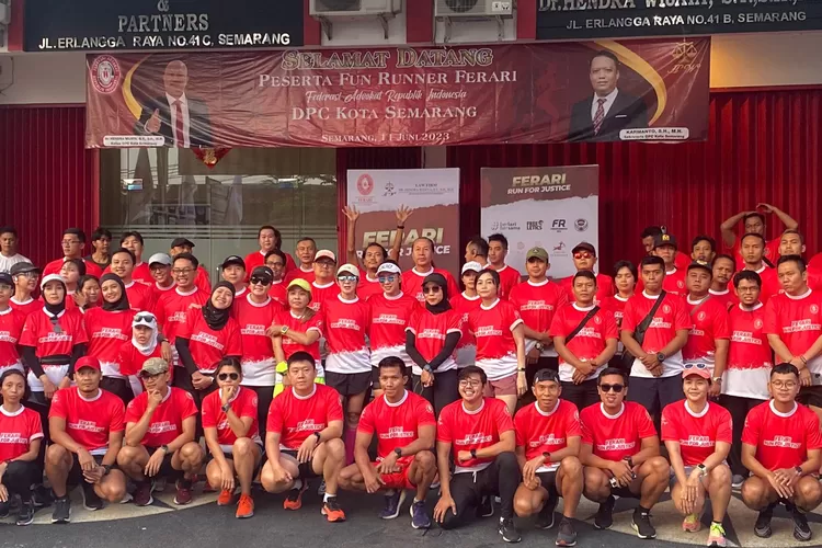 DPC Ferari Kota Semarnag Gelar Run for Justice Kenalkan Bantuan Hukum Gratis untuk Warga Kurang Mampu