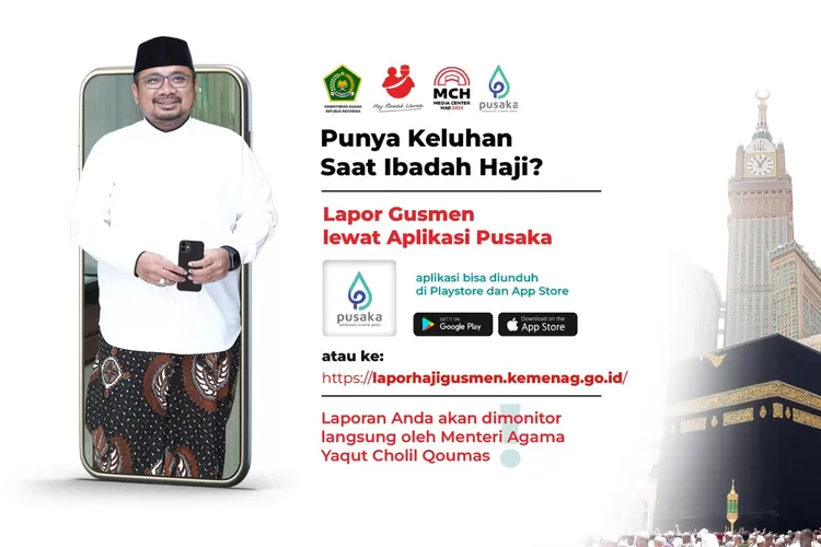 Kemenag Luncurkan Aplikasi Untuk Keluhan Saat Ibadah Haji 'Jemaah Laporkan GusMen', Bagaimana Caranya? (Kemenag)