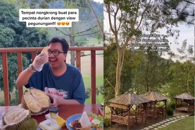 tempat makan durian di Jatim yang viral karena bisa sambil healing tipis di outdoor (Tangkap layar TikTok @ddurenmas)