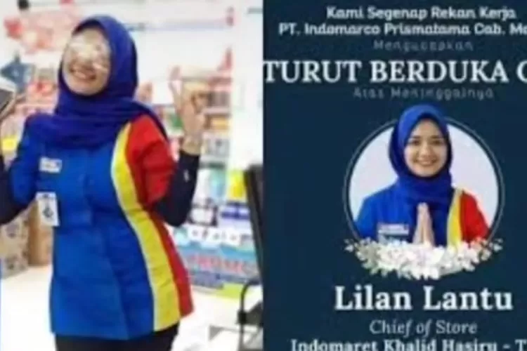 Lilan Lantu, karyawan Indomaret yang ditemukan gantung diri akibat depresi tertipu pinjol. (Tangkap layar TikTok @MANDAY SR)
