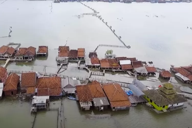 Potret Desa Timbulsloko, demak, Jawa Tengah yang tenggelam oleh air laut