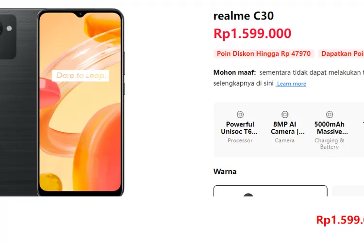 Spesifikasi Dan Harga Realme C30  (realme.com)