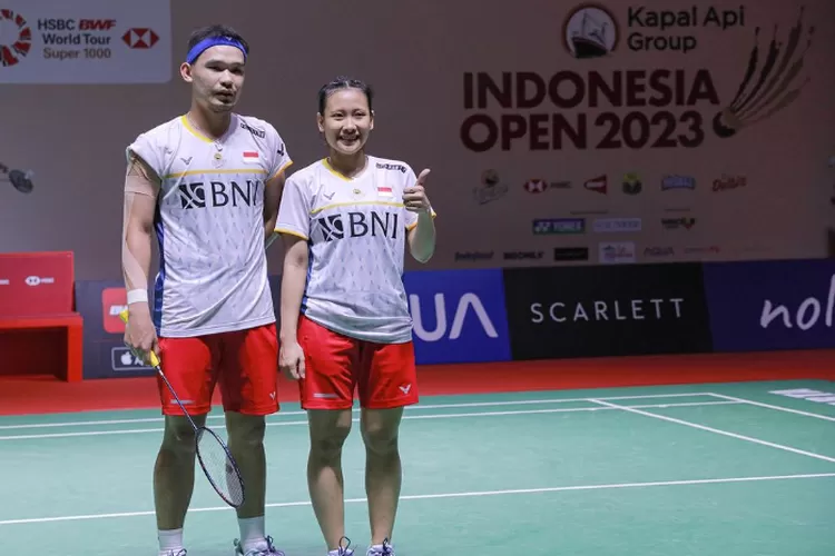 Rinov Pitha tersingkir dari babak perempat final Indonesia Open 2023. (PBSI)