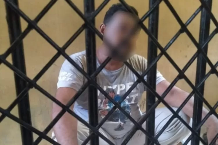 Salah satu Tersangka yang melakukan pembacokan terhadap Iparnya semdiri di Desa Mpanau di ringku polisi