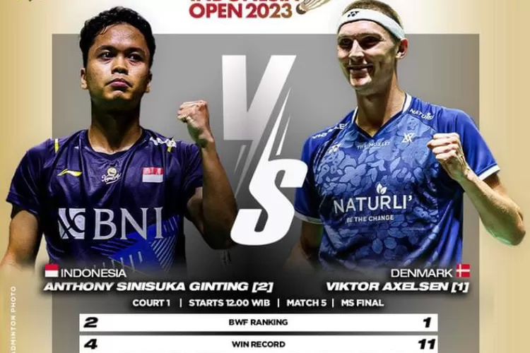 Antony Sinisuka Gintin menjadi satu-satunya perwakilan Indonesia yang akan menghadapi Axelsen pada Final Indonesia Open 2023