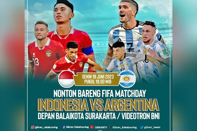 Titik lokasi nobar Indonesia vs Argentina di Solo (Instagram @gibranrakabuming)
