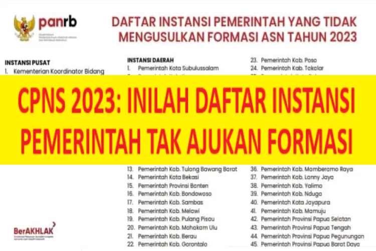 RED FLAG CPNS 2023: INILAH DAFTAR INSTANSI PEMERINTAH TAK AJUKAN ...