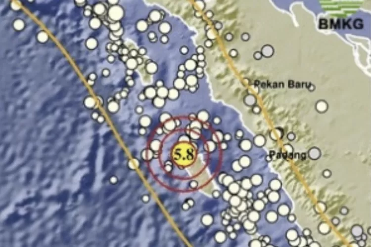 Gempa 5,8 Magnitudo Guncang Mentawai Terasa Hingga Padang dan Tindak Berpotensi Tsunami (ist)