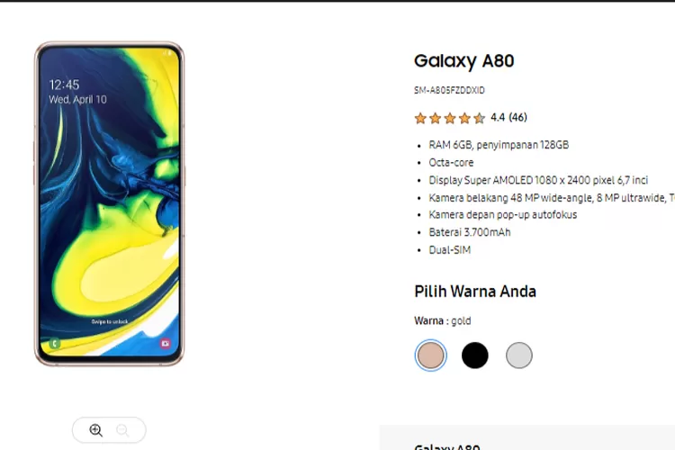 Spesifikasi Dan Harga Samsung Galaxy A80 (samsung.com)