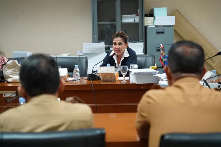 Sekretaris Komisi IV DPRD Kota Bogor Devie Prihartini Sultani saat menggelar rapat dengan Disdik Kota Bogor. (DPRD Kota Bogor)