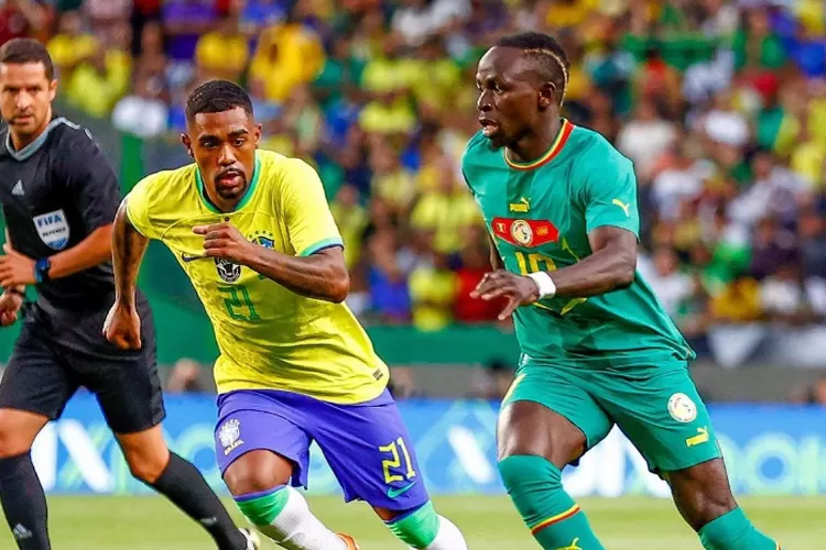 Sadio Mane cetak dua gol kemenangan Senegal atas Brazil. (Instagram @FootballSenegal )