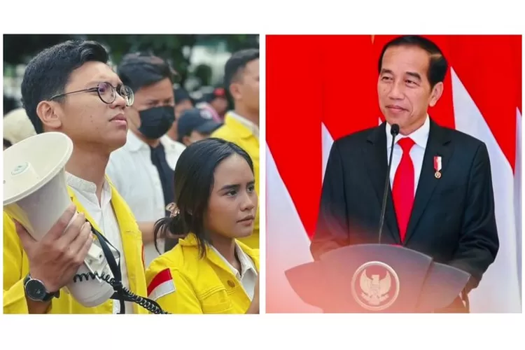 Ketua BEM UI Melki Sedek Huang ancam turunkan Presiden Jokowi (Kolase foto Instagram Melki dan Jokowi)