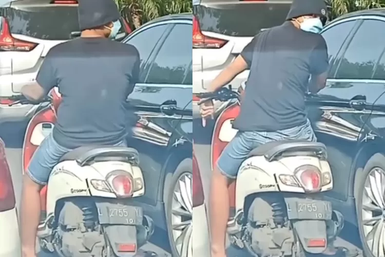 Viral Pengendara Motor Pakai Sandal Yang Dipasang Paku Payung Sebagai ...