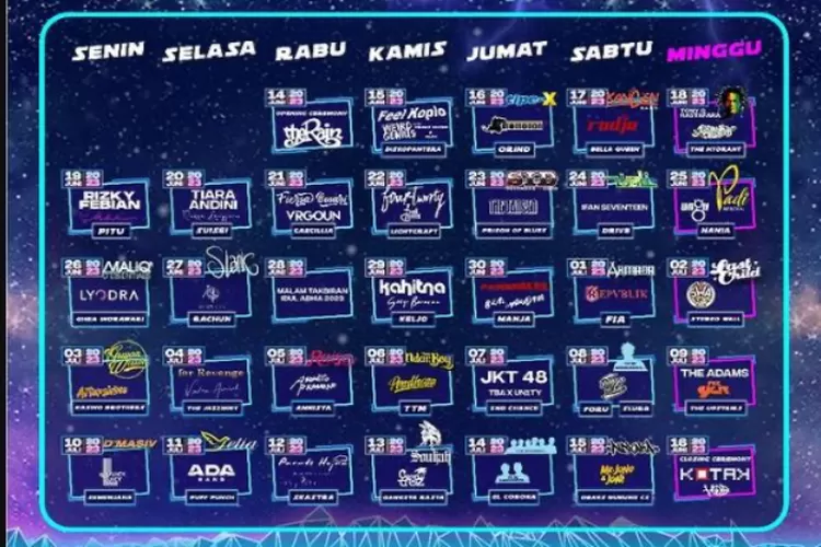 Jadwal konser musik di Jakarta Fair 2023 (Instagram @jakartafair.id)