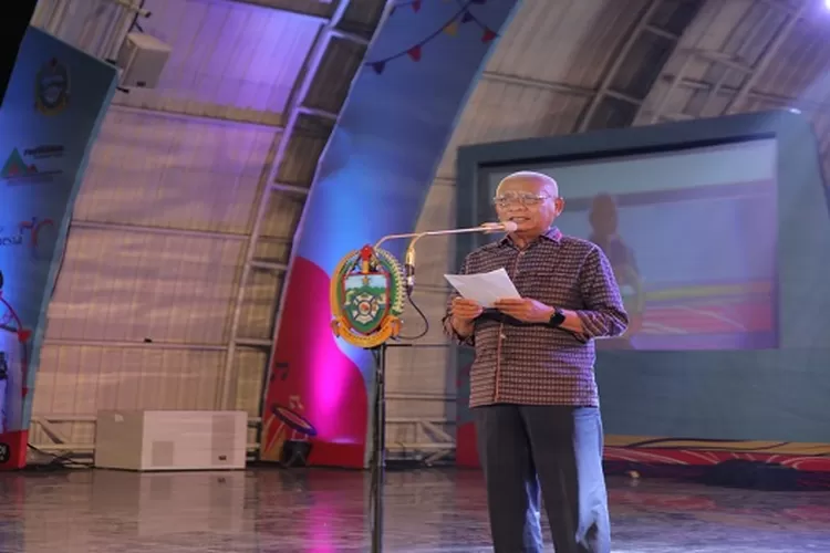 Bupati Asahan saat menyampaikan sambutan di PRSU Kota Medan ( Realitasonline.id/HS)