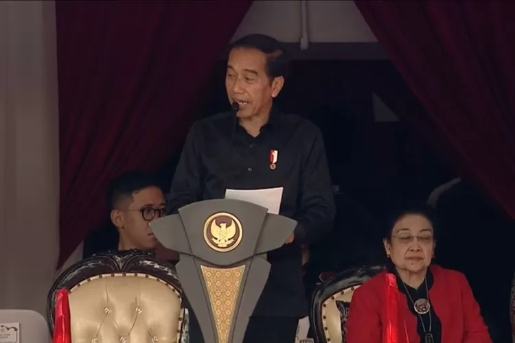 Presiden Joko Widodo menghadiri acara puncak peringatan Bulan Bung Karno di GBK, Jakarta. (istimewa )