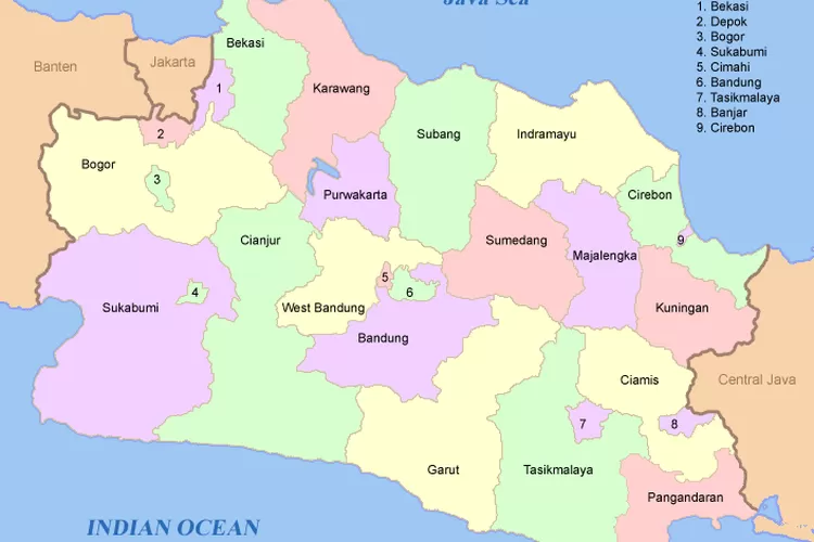 Peta Jawa Barat (Wikipedia )