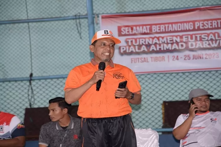 Anggota DPRD Sumut dari PKS Ahmad Darwis saat turnamen Futsal U25 se-Kota Medan (Realitasonline.id/mis)