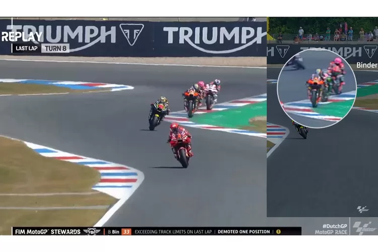 Brad Binder 2x melewati batas hijau di titik yang sama (Live Streaming MotoGP &amp; instagram @motogp)