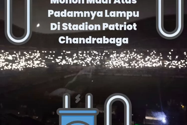 Insiden matinya lampu stadion Patriot Candrabhaga, Kota Bekasi. (Pemkot Bekasi)