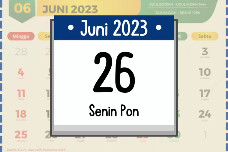 Kalender Jawa Hari Ini Senin 26 Juni 2023 Lengkap