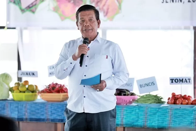 Bupati Simalungun Radiapoh Hasiholan Sinaga Sinaga saat membuka Pasar Lelang Komoditas ( Realitasonline.id/ SS)