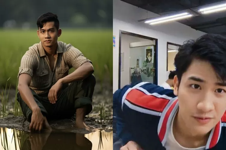 Netizen bandingkan Foto AI Gibran Rakabuming dengan Artis Thailand Tawan Vihokratana (Twitter @gibran_tweet, @ingmorn04)