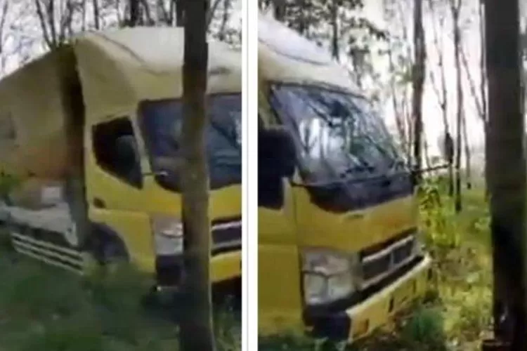 Truk Wing Box Ini Tiba-tiba Berada di Tengah Hutan Alas Roban (Tangkapan layar video Instagram)