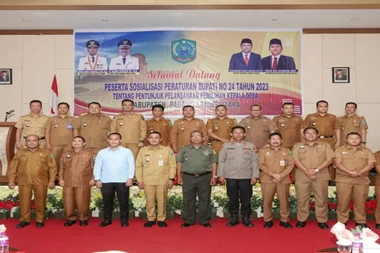 Bupati Paluta Andar Amin Harahap pada kegiatan sosialisasi pelaksanaan Pilkades ( Realitasonline.id/ASR)