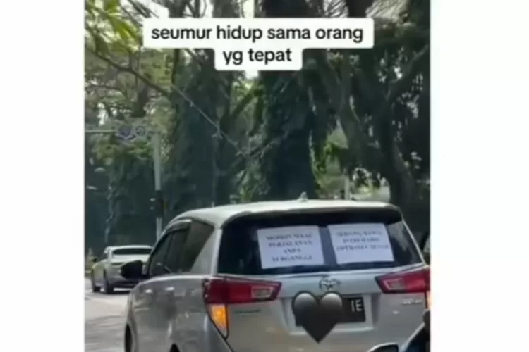 Viral suami tulis permohonan maaf ke pengendara lain karena bawa mobil pelan usai sang istri operasi caesar (Instagram.com/@video_medsos)