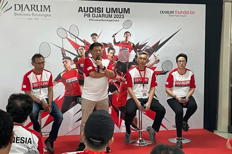 Jumpa pers audisi umum PB Djarum 2023 di GOR Djarum, Jati, Kudus,  Sabtu 1 Juli 2023. (dok)