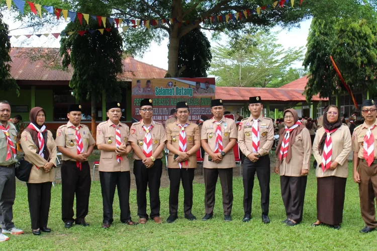 Empat orang pembina Pramuka Kwartir Cabang Kabupaten Pesisir Selatan Provinsi Sumatera Barat, mengikuti kegiatan Karang Pamitran Nasional (KPN) tahun 2023 (Kominfo Pesisir Selatan)