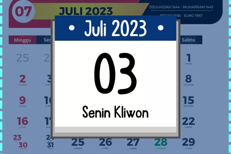 Kalender Jawa Hari ini Senin 3 Juli 2023 Lengkap!