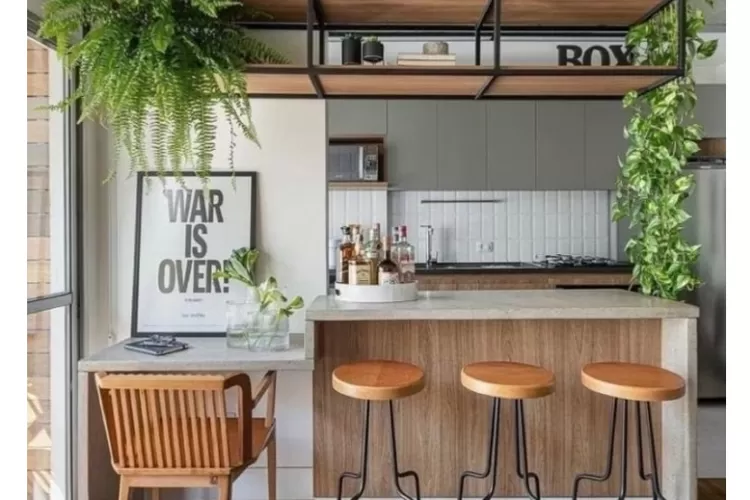 Ilustrasi 6 Ide Model Dapur Minimalis Mini Bar Super Homey, Menambah Nilai Estetika Pada Dapur Secara Fungsi dan Visual! (Foto/Istimewa.)