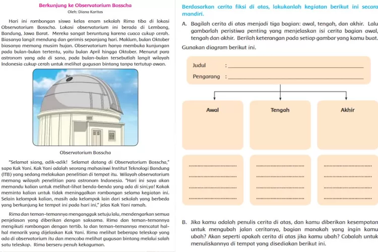 Tema 9 Subtema 2 kelas 6 halaman 101 102 103: Observatorium Bosscha