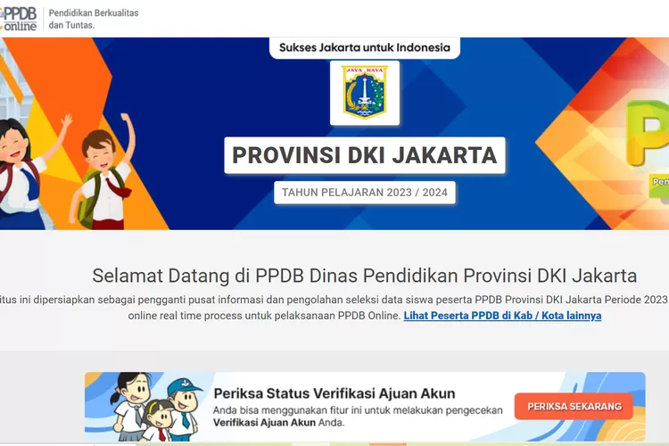Halaman Awal Laman PPDB DKI Jakarta. (dok. PPDB DKI Jakarta)