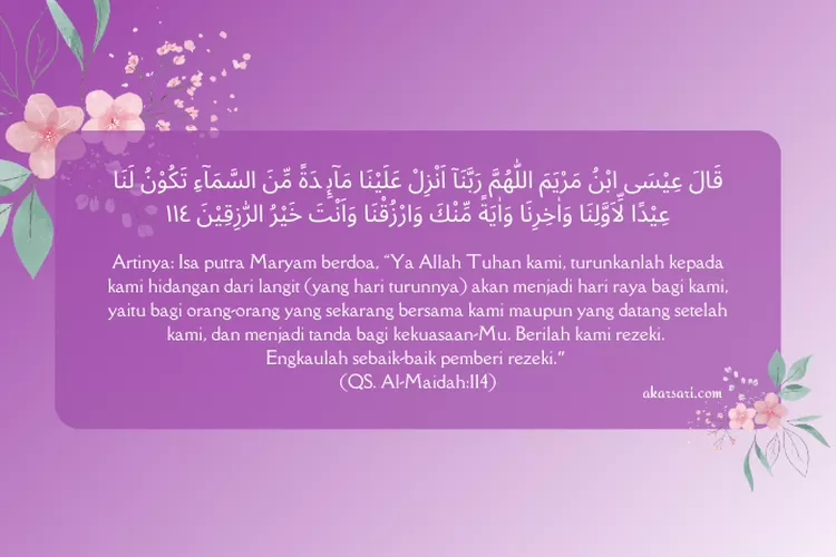 Surat Al Maidah Ayat 114 Arab Latin Dan Artinya Ini Penjelasan