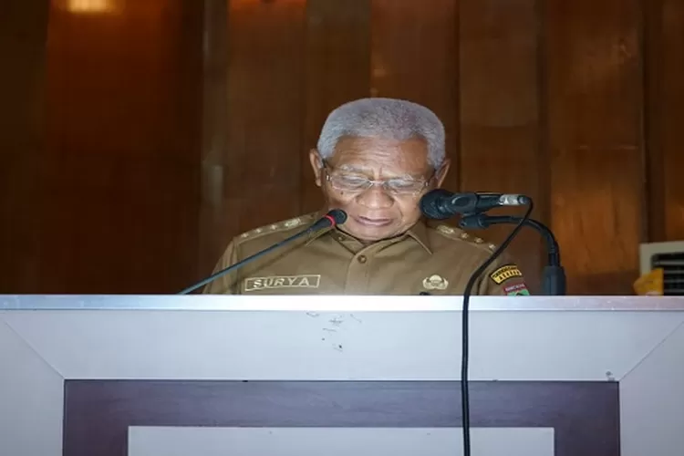 Bupati Asahan saat menyampaikan pidatonya di Gedung DPRD Asahan  (Realitasonline.id/HS)