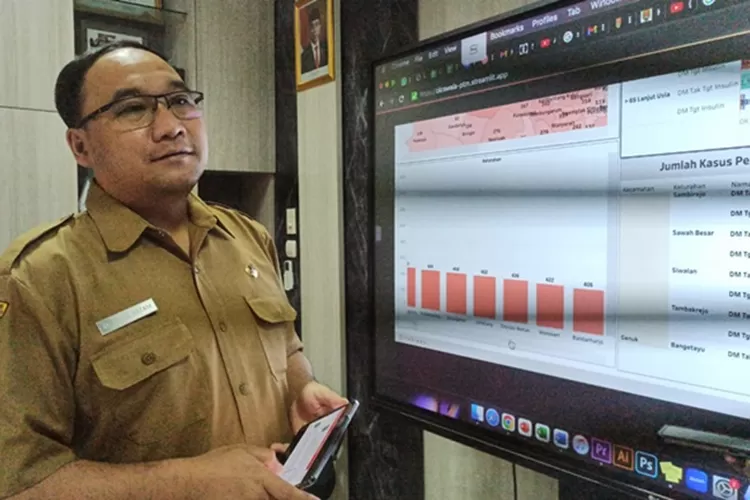 Kepala Dinkes Semarang Abdul Hakam saat memberikan penjelasan mengenai USG gratis di puskesmas mencegah stunting.  (Ayosemarang.com/ Audrian Firhannusa)