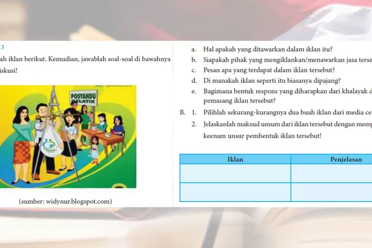 Bahasa Indonesia kelas 8 halaman 34 35: Iklan Posyandu Gelatik